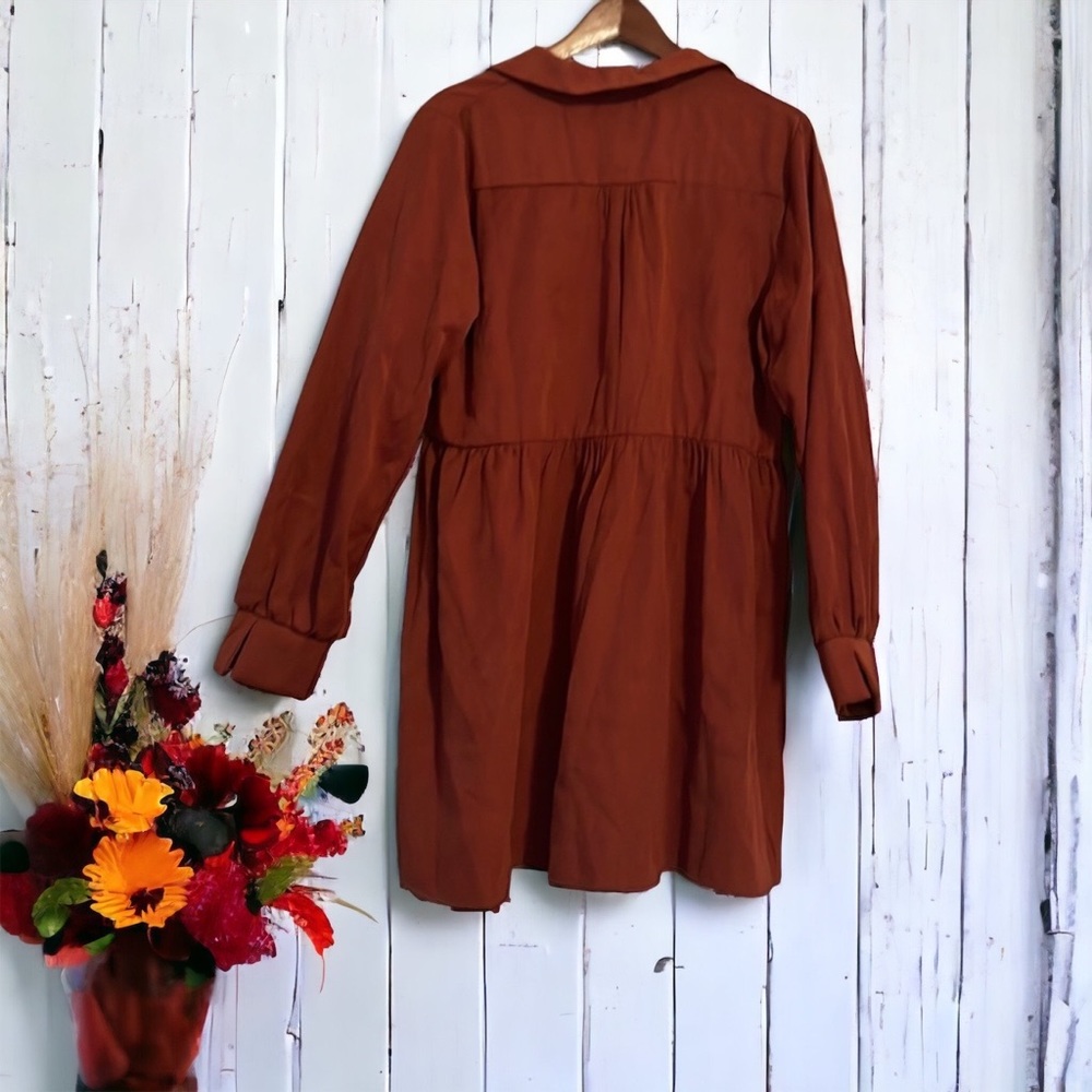 Francesca's Collections Rust Dress - Picture 2 of 8